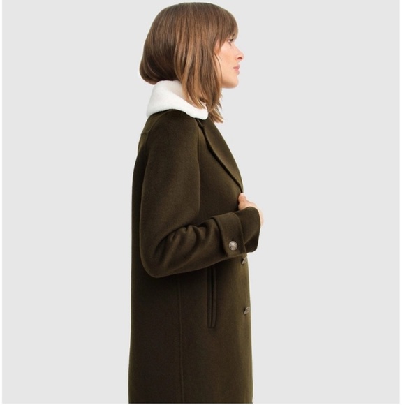 Belle & Bloom Liberty Sherpa Collar Wool Blend Military Coat NEW - Picture 12 of 13